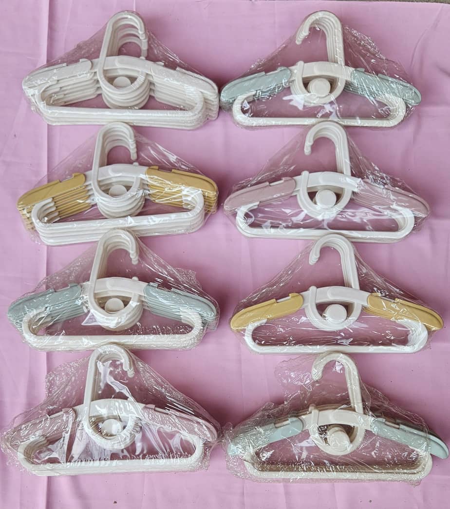 Space-Saving Multi-Color Hangers with Clips
