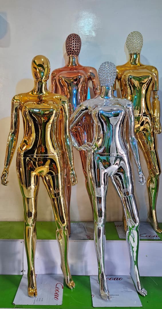Metallic Shiny Full-Body Mannequins